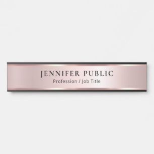 Luxe Roze Goud Aangepaste Elegante Moderne Sjabloo Deurbordje