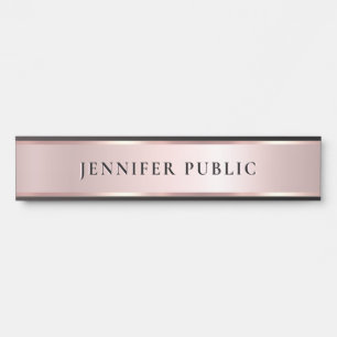 Luxe Roze Goud Aangepaste Elegante Moderne Sjabloo Deurbordje
