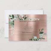 LUXE ROZE GOUD BOTANISCHE RESPONSEKAART RSVP KAARTJE (Voorkant)