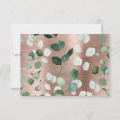 LUXE ROZE GOUD BOTANISCHE RESPONSEKAART RSVP KAARTJE (Achterkant)