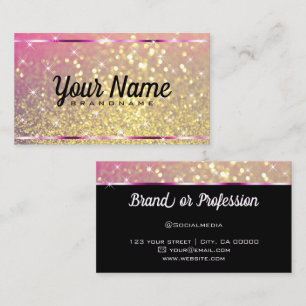 Luxe Roze Goud Glitter Lichtgevende Sterren Elegan Visitekaartje