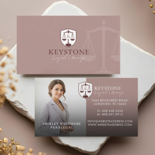 Luxe Roze Goud Paralegal Jurist Foto Monogram  Visitekaartje