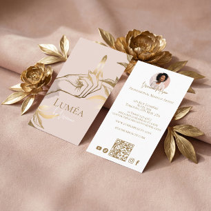 Luxe Roze Goud Schoonheid Make-up Artiest Studio Visitekaartje