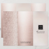 Luxe Roze Goud Schoonheidssalon Tri-fold (Voorkant / Achterkant)