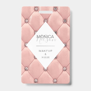 luxe roze gouden gestikte monogram badge
