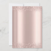 Luxe Roze Gouden Glitter Slingerlichten Uitnodigin Kaart (Achterkant)