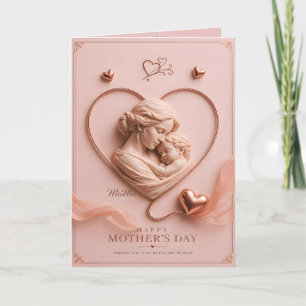 Luxe Roze Gouden Moederdagkaart Kaart