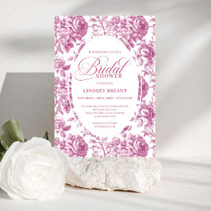 Luxe roze gouden toile rozen bloem bruidsdouche  kaart