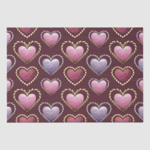 Luxe roze harten weefsel papier set