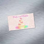 Luxe roze koekjes magnetisch visitekaartje (Voorbeeld)