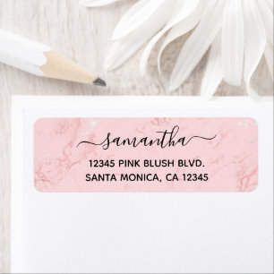 Luxe Roze Marmer Etiket