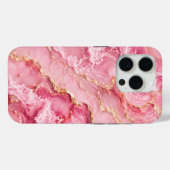Luxe roze oceaanmarmer met gouden aders Case-Mate iPhone case (Achterkant (horizontaal))