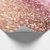 Luxe roze ombre glitter gradiënt cadeaupapier (Hoek)