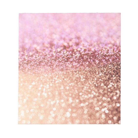 Luxe roze ombre glitter gradiënt notitieblok (Voorkant)