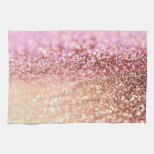 Luxe roze ombre glitter gradiënt theedoek