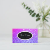 Luxe Roze Paarse Gradient Sparkle Glitter Fancy Visitekaartje (Staand voorkant)