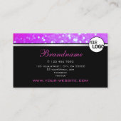 Luxe Roze Paarse Gradient Sparkle Glitter Logo Visitekaartje (Achterkant)