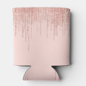 Luxe roze roodbruin glitter rand blikjeskoeler (Achterkant)