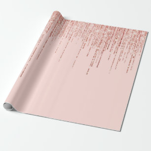 Luxe roze roodbruin glitter rand cadeaupapier