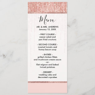 Luxe roze roodbruin glitter rand menu
