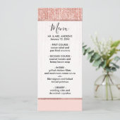 Luxe roze roodbruin glitter rand menu (Staand voorkant)