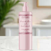 Luxe roze & roze glitter cosmetica fles label