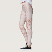 Luxe roze roze glittermarmer voeg tekst toe leggings (Links)