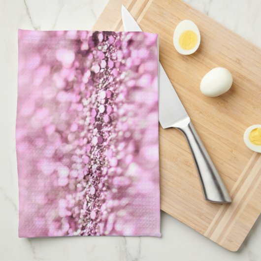 Luxe roze roze roodbruin glitter theedoek (Quarter Fold)