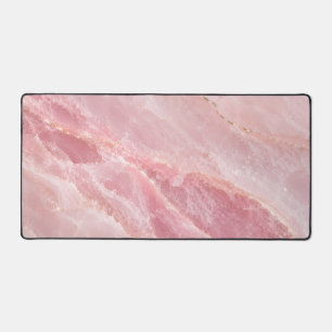 Luxe Roze Rozenkwarts Marmer Abstract Patroon Bureaumat