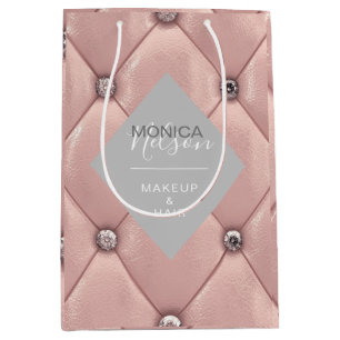 Luxe rozen gouden tufted monogram product medium cadeauzakje