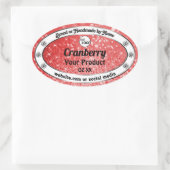 Luxe Ruby Red Sparkle Glitter Product Label Logo (Tas)