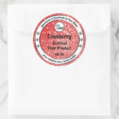 Luxe Ruby Red Sparkle Glitter Product Label Logo (Tas)