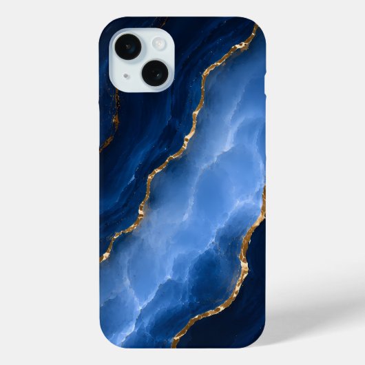 Luxe saffierblauwe marmer Case-Mate iPhone case (Achterkant)