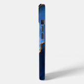 Luxe saffierblauwe marmer Case-Mate iPhone case (Achterkant / Links)