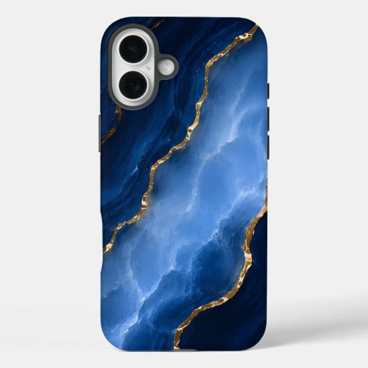 Luxe saffierblauwe marmer Case-Mate iPhone case (Achterkant)