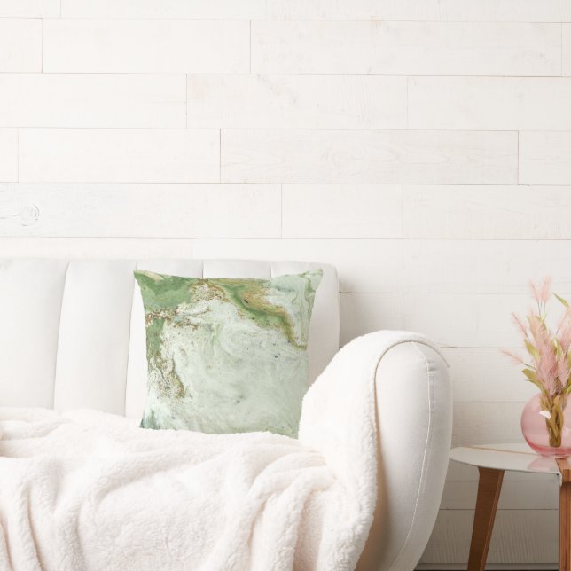 LUXE SAGE ABSTRACTE MARBLE CUSHION KUSSEN (Bank)