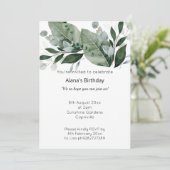 LUXE SAGE BLANC BOTANIQUE INVITATION ANNIVERSAIRE (Debout devant)