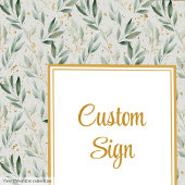 Luxe Sage Green Gold Foliage Wedding Custom Poster