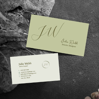 Luxe Sage Green Visitekaartje
