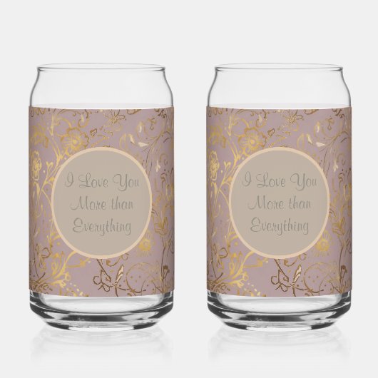 Luxe, Saint-Valentin, Fleurs Or Pourpre Taupe (Recto)