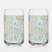 Luxe, Saint-Valentin, Or Art Floral Bleu Tendre (Gauche)