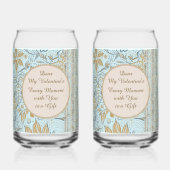 Luxe, Saint-Valentin, Or Art Floral Bleu Tendre (Verso)