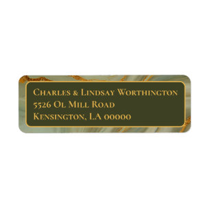 Luxe saliegroene onyx  etiket