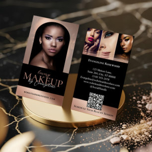 Luxe Schoonheid Make-up Artiest Boog Foto Zwart Ro Visitekaartje