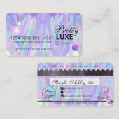 Luxe schoonheidsdruppel Holographic Credit Style B Visitekaartje (Voorkant / Achterkant)