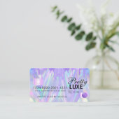 Luxe schoonheidsdruppel Holographic Credit Style B Visitekaartje (Staand voorkant)