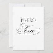 Luxe Script 5x7 Trouwtafel Nummer Drie Bord Kaart (Voorkant)