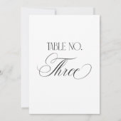 Luxe Script 5x7 Trouwtafel Nummer Drie Bord Kaart (Achterkant)