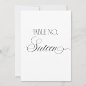 Luxe Script 5x7 Wedding Table Number Sixteen Sign Kaart (Voorkant)