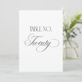 Luxe Script 5x7 Wedding Table Number Twenty Sign Kaart (Staand voorkant)